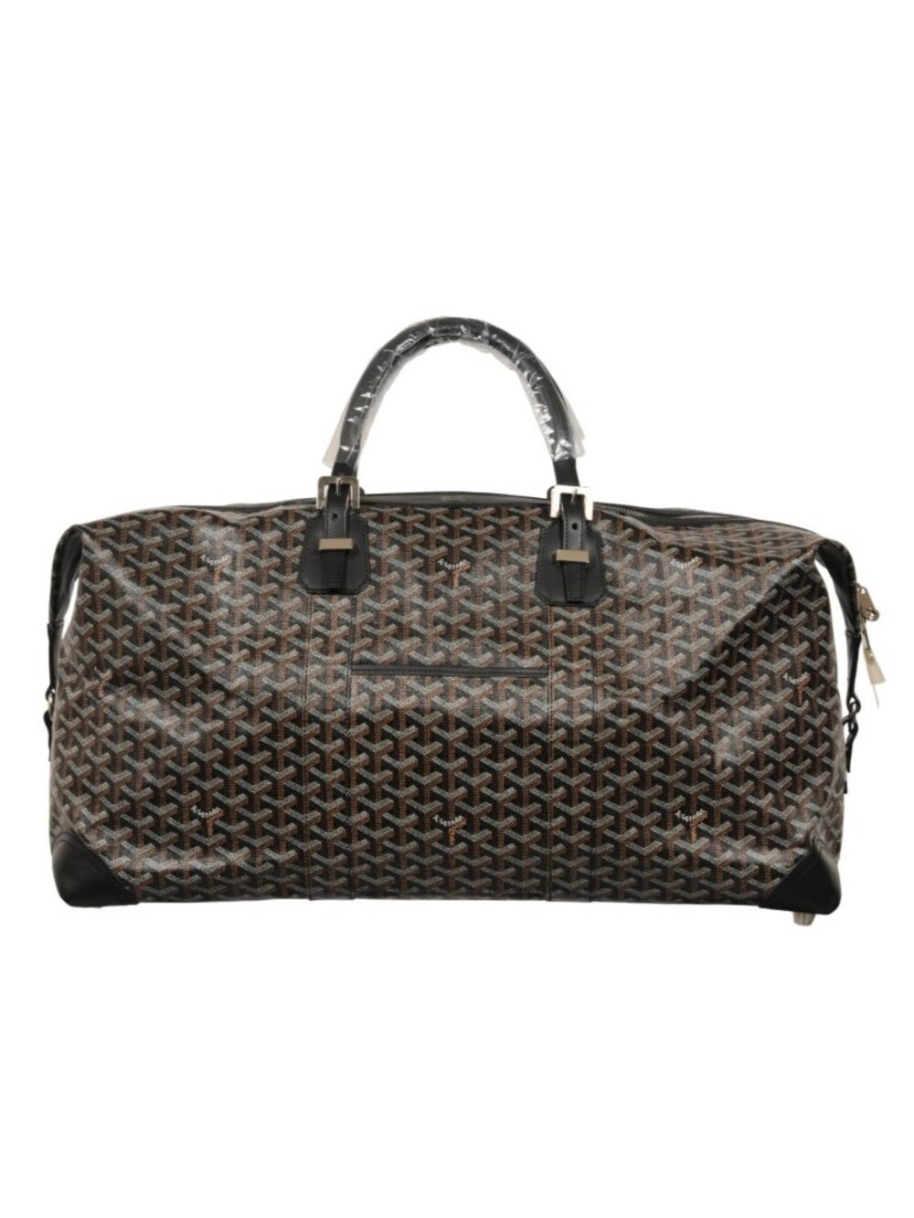 Goyard Boeing 55 Duffle Bag Black Brown Travel Carry On Weekend Luggage Silver